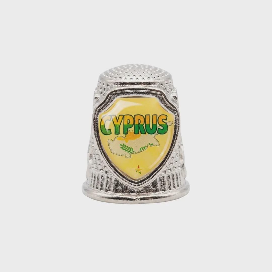 Cyprus Collectible Souvenir Metal Zinc Thimble