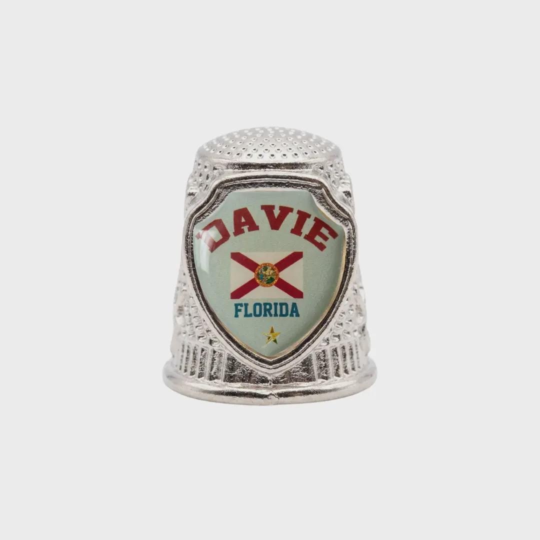 Davie Florida Collectible Souvenir Metal Zinc Thimble