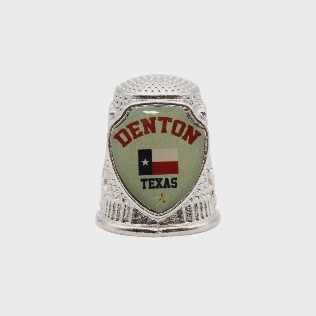Denton Texas Collectible Souvenir Metal Zinc Thimble