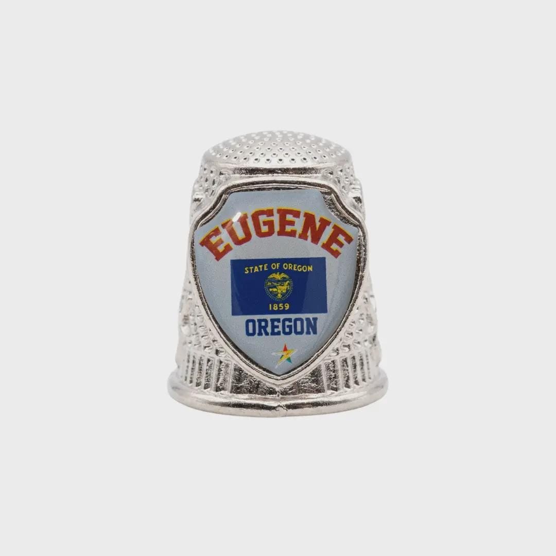 Eugene Oregon Collectible Souvenir Metal Zinc Thimble