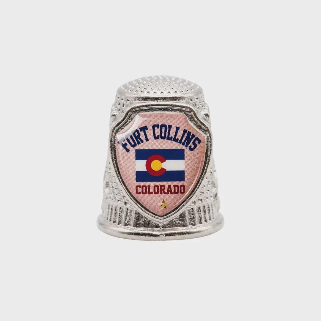 Fort Collins ColoradoCollectible Souvenir Metal Zinc Thimble