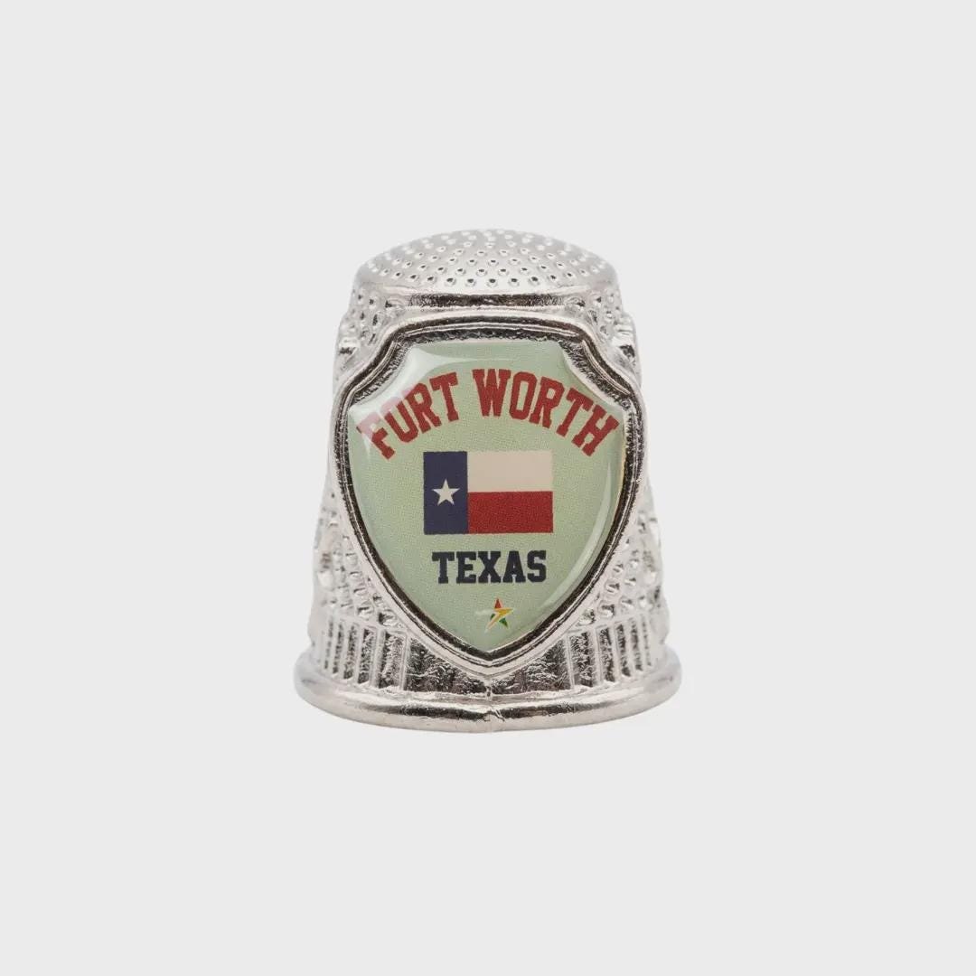 Fort Worth - Texas Collectible Souvenir Metal Zinc Thimble