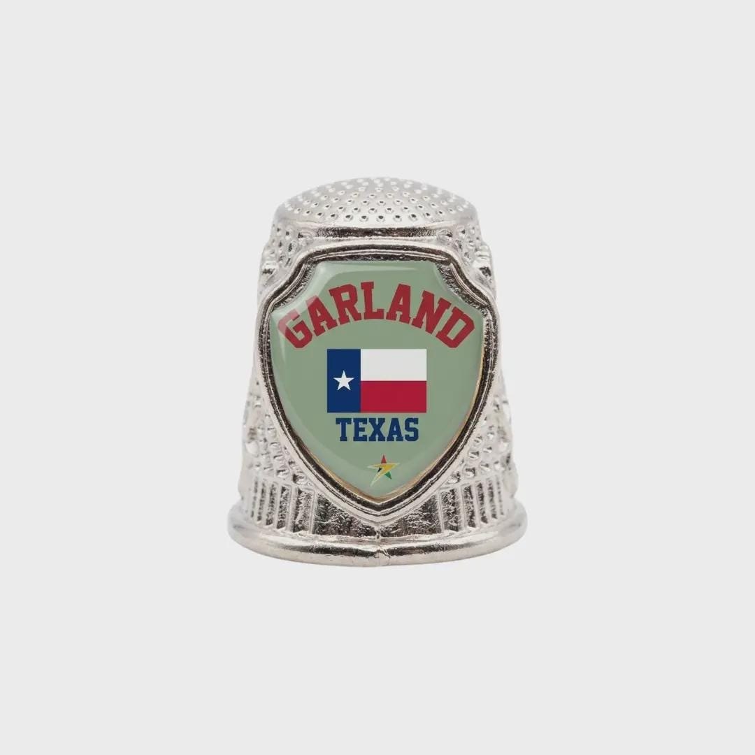 Garland - Texas Collectible Souvenir Metal Zinc Thimble
