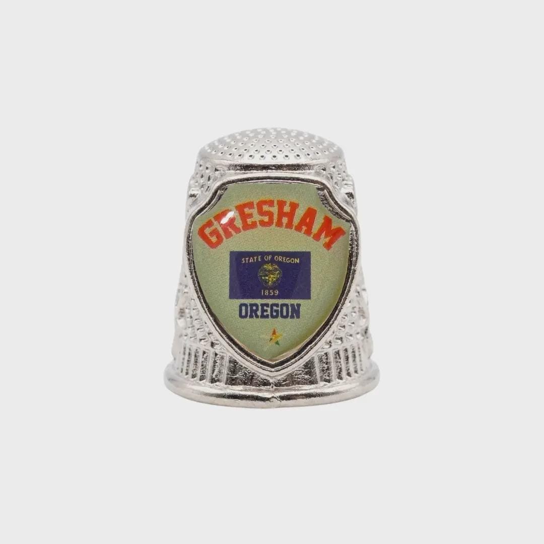 Gresham Oregon Collectible Souvenir Metal Zinc Thimble