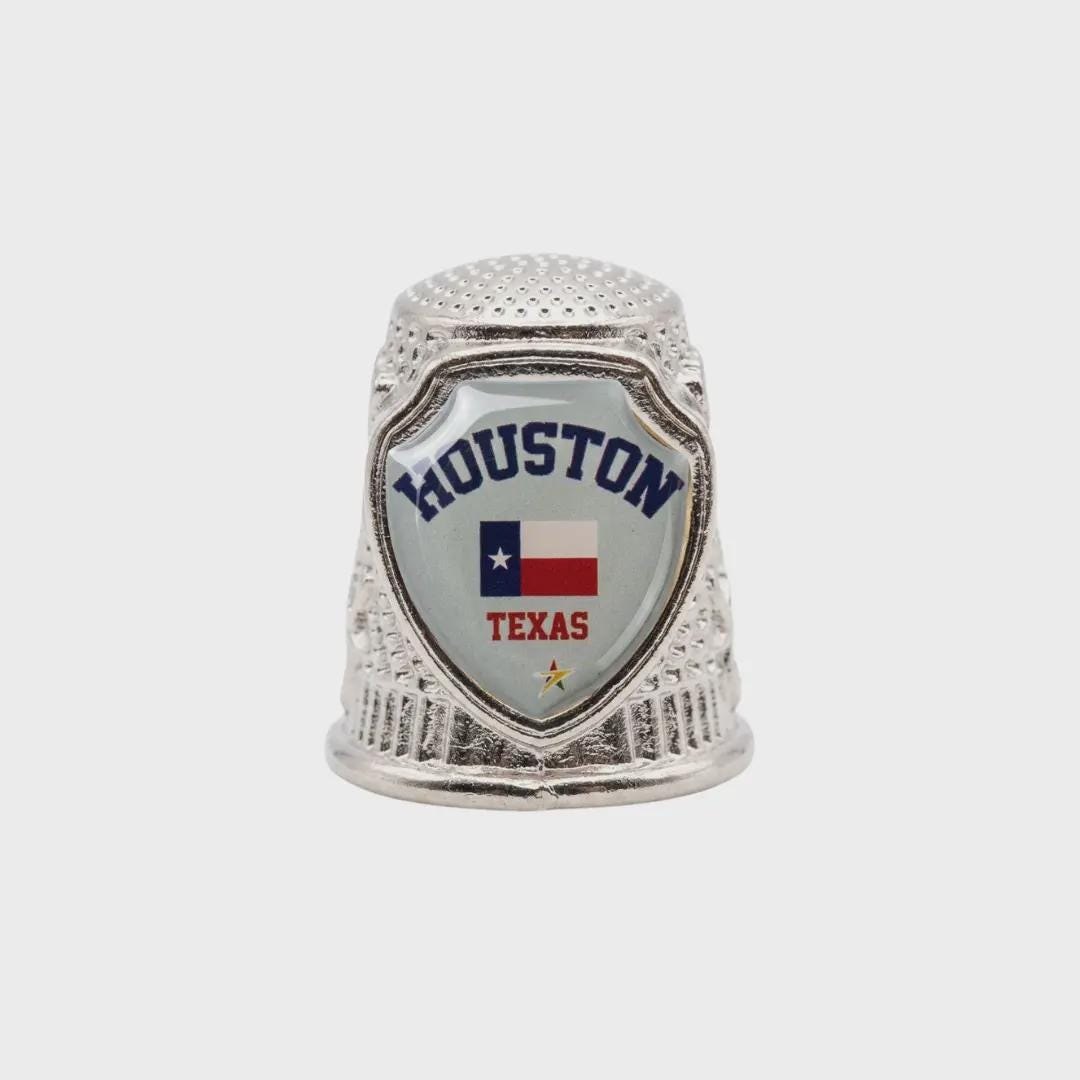 Houston - Texas Collectible Souvenir Metal Zinc Thimble