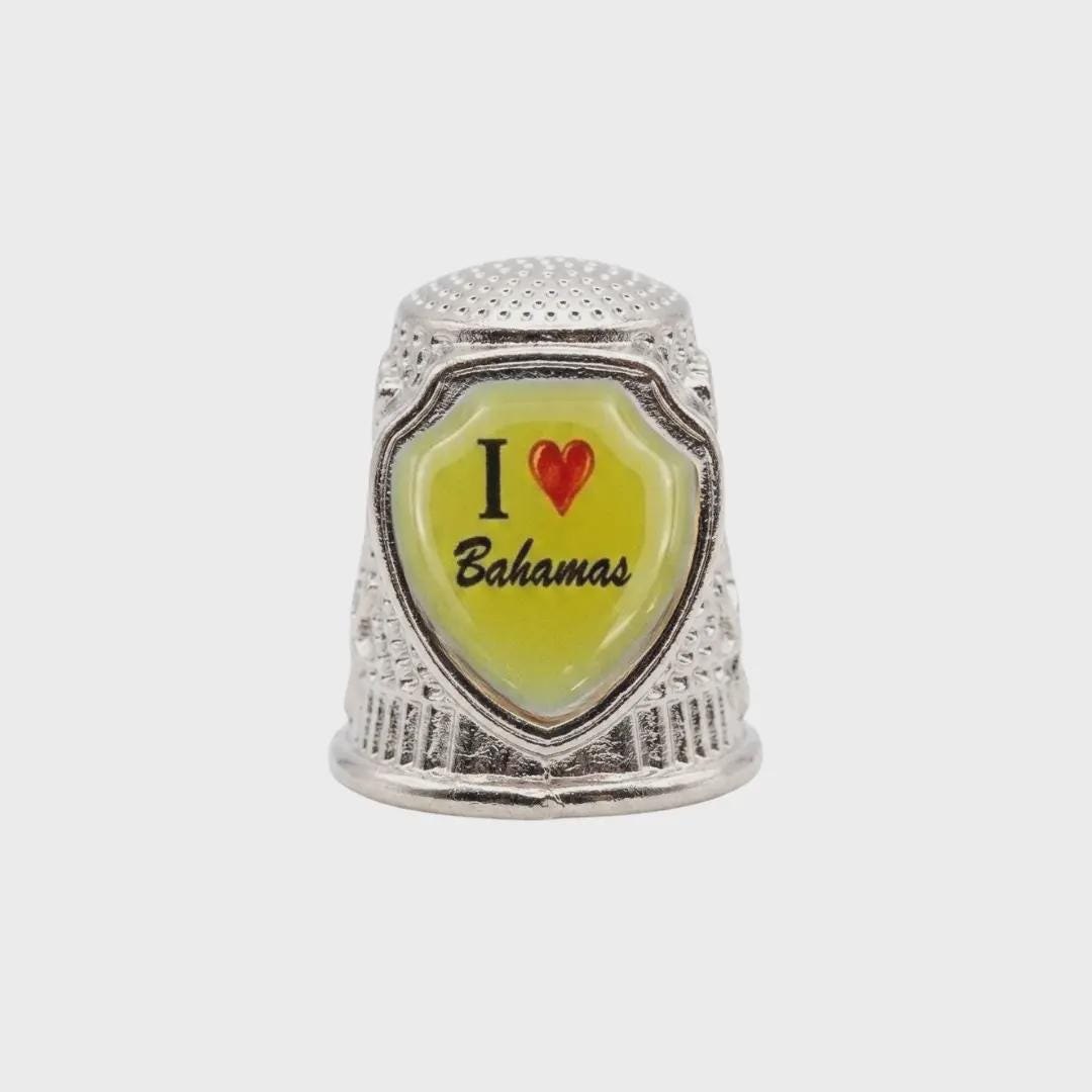 I Love Bahamas Collectible Souvenir Metal Zinc Thimble