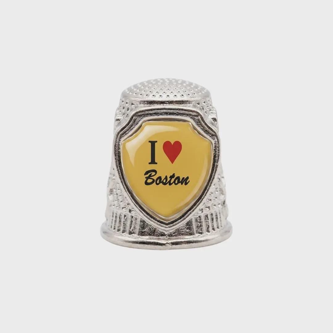I Love Boston Collectible Souvenir Metal Zinc Thimble