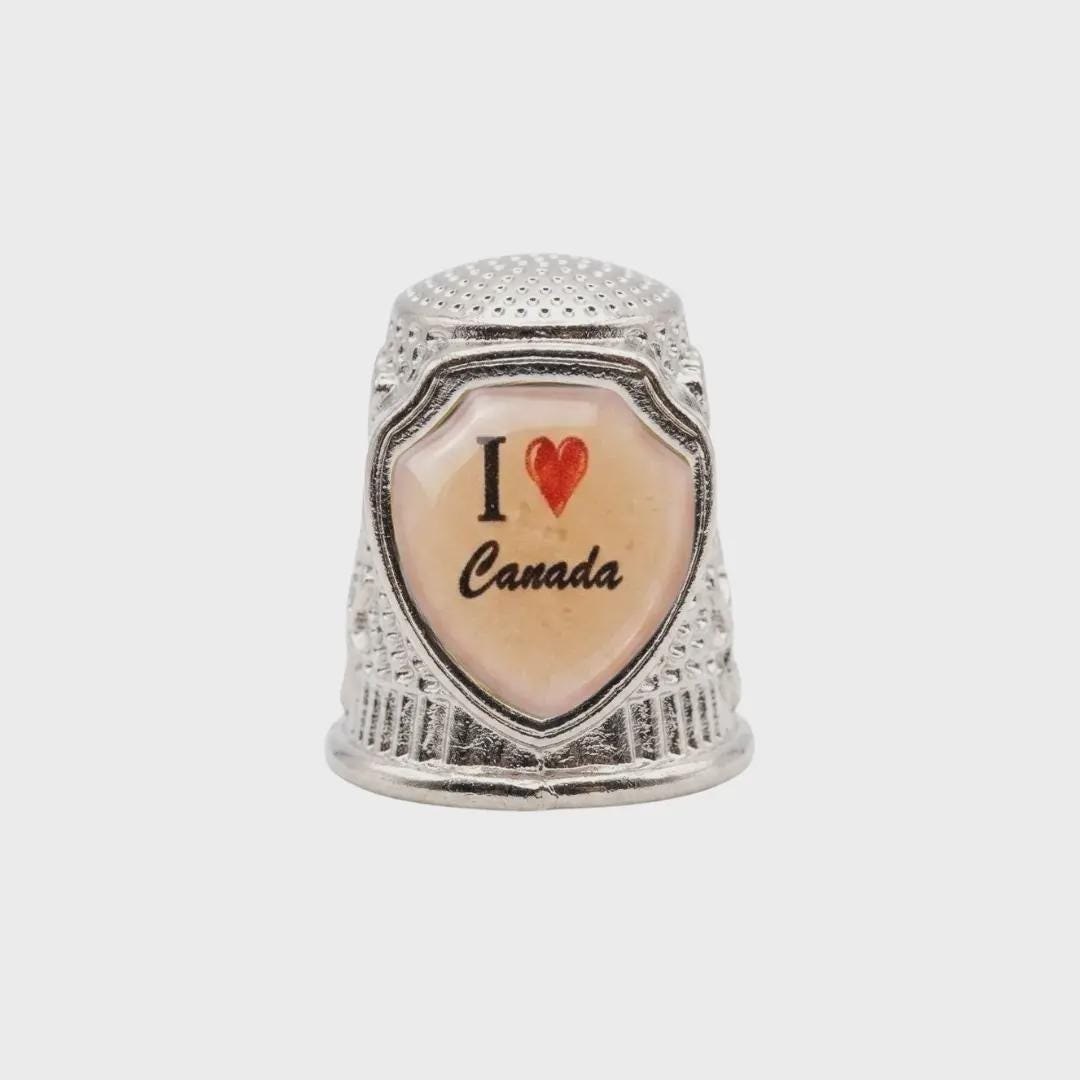 I Love Canada Collectible Souvenir Metal Zinc Thimble
