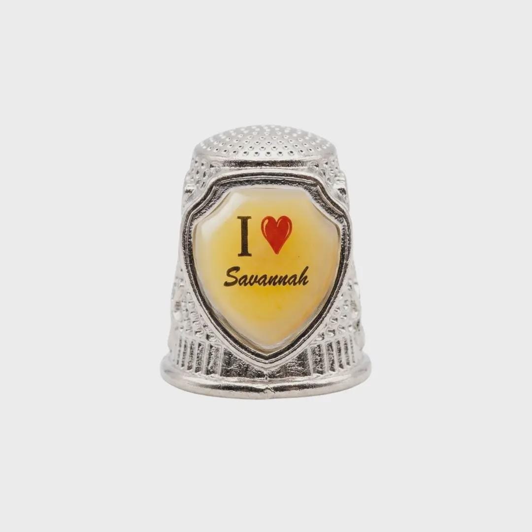 I Love Savannah Collectible Souvenir Metal Zinc Thimble