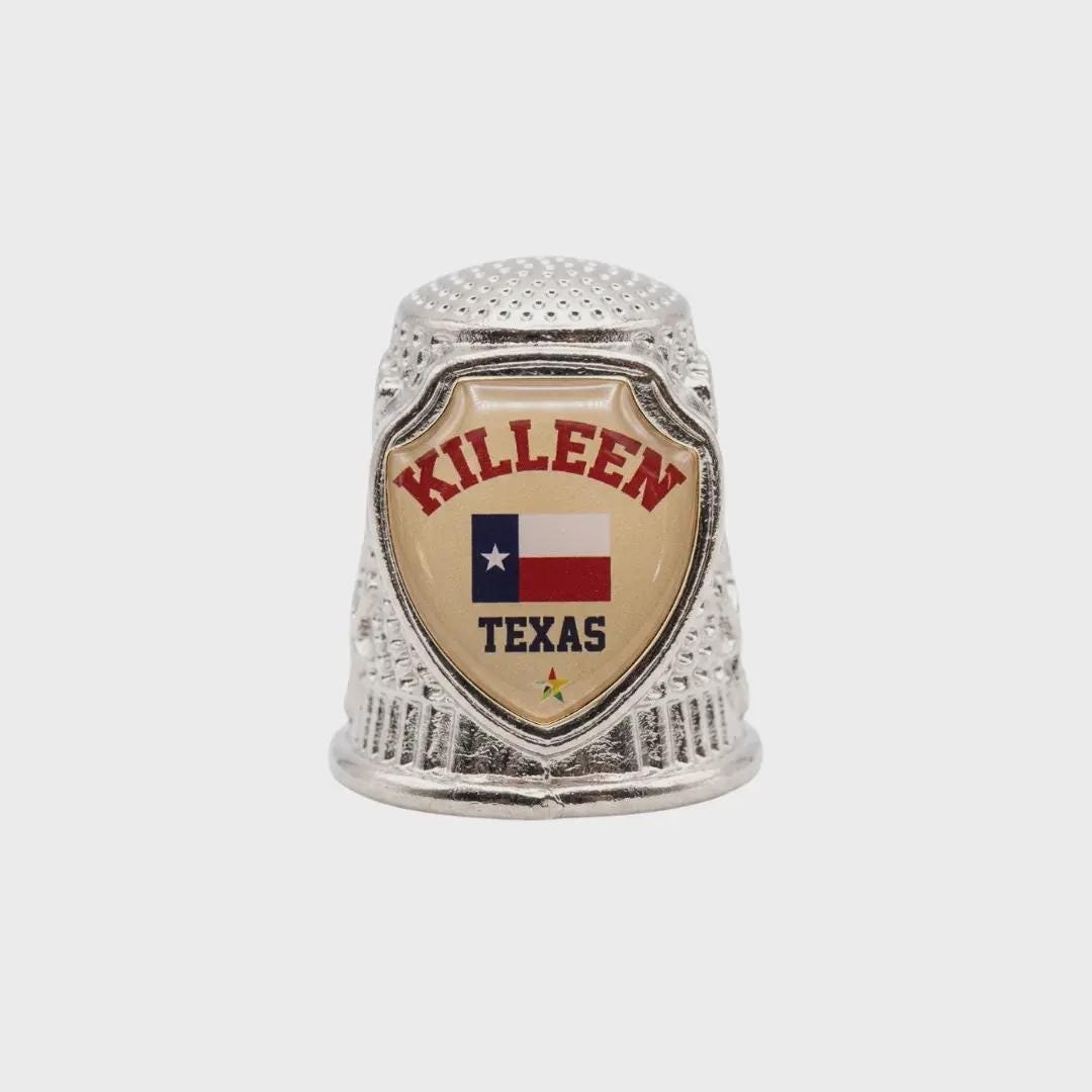 Killeen - Texas Collectible Souvenir Metal Zinc Thimble