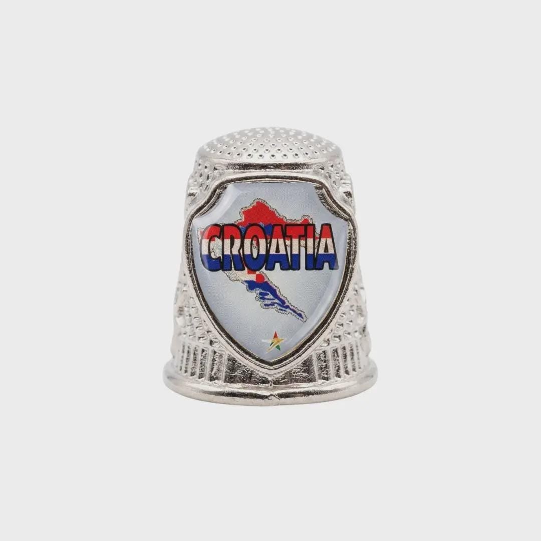 Croatia Collectible Souvenir Metal Zinc Thimble