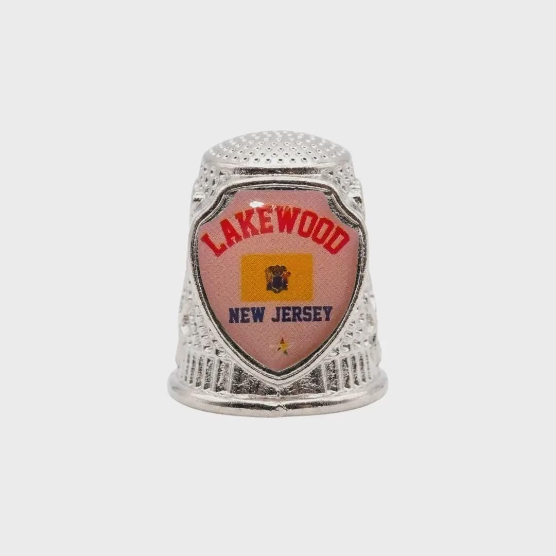 Lakewood New Jersey Collectible Souvenir Metal Zinc Thimble