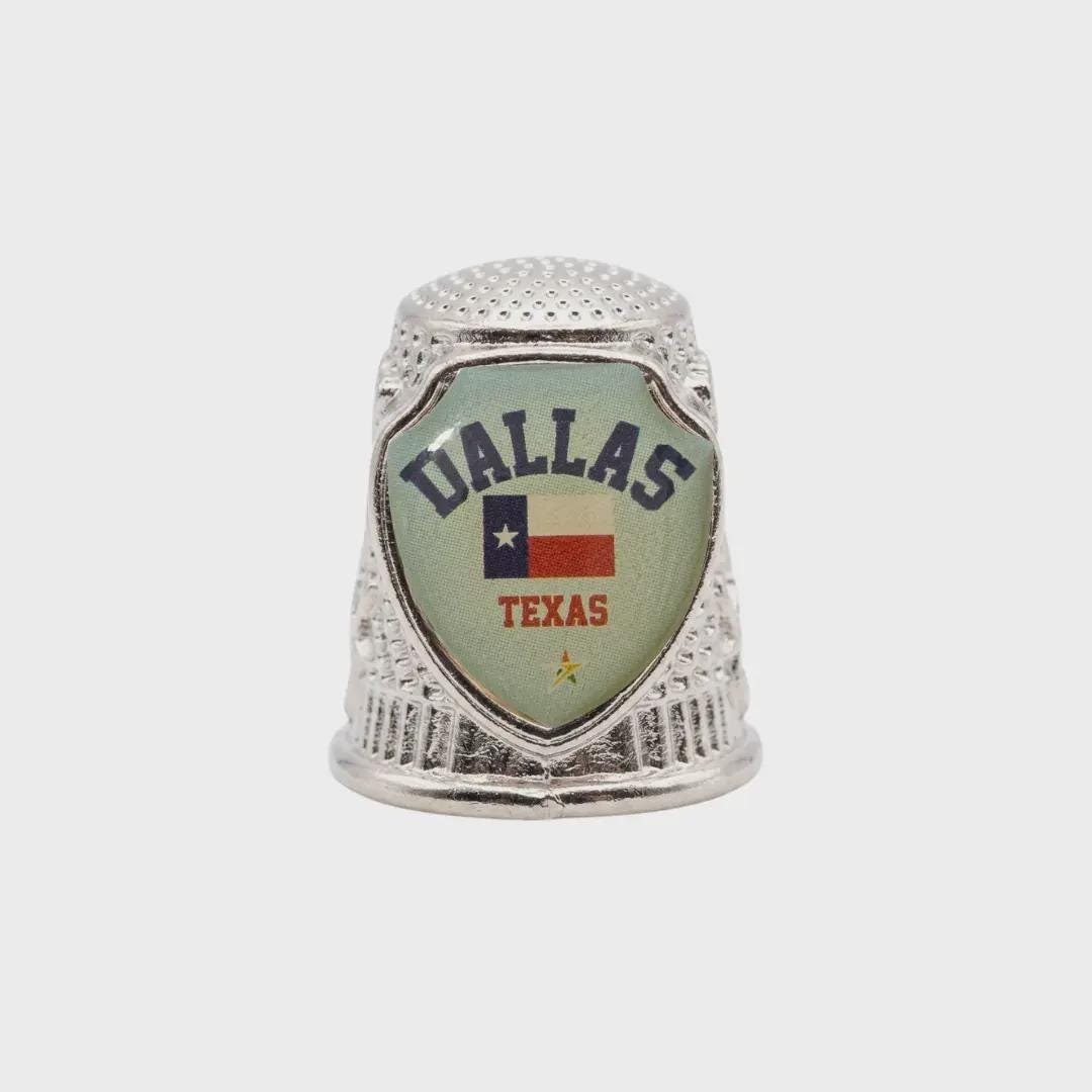 Dallas Texas Collectible Souvenir Metal Zinc Thimble