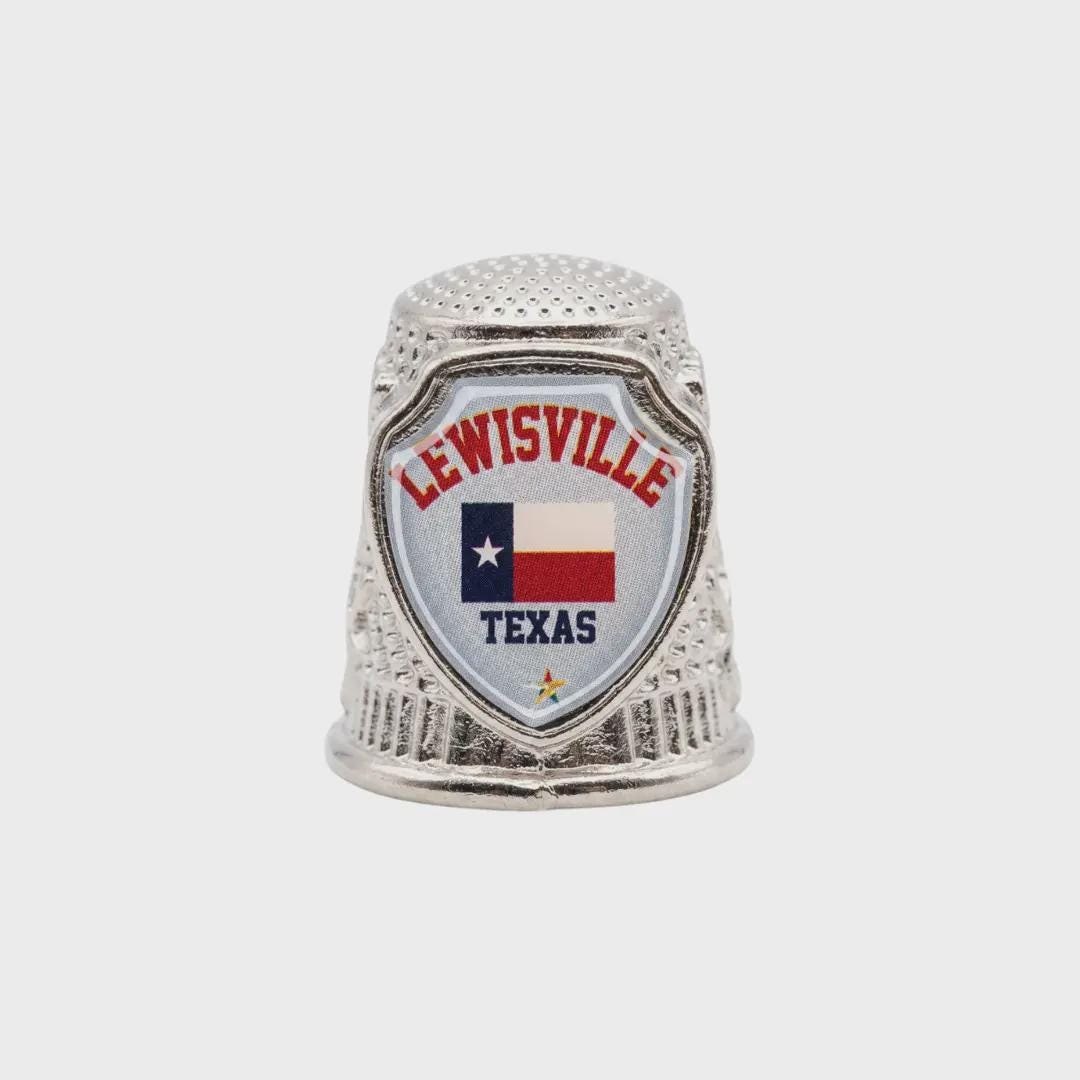 Lewisville - Texas Collectible Souvenir Metal Zinc Thimble