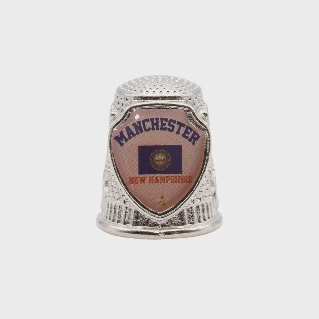 Manchester New Hampshire Souvenir Metal Zinc Thimble