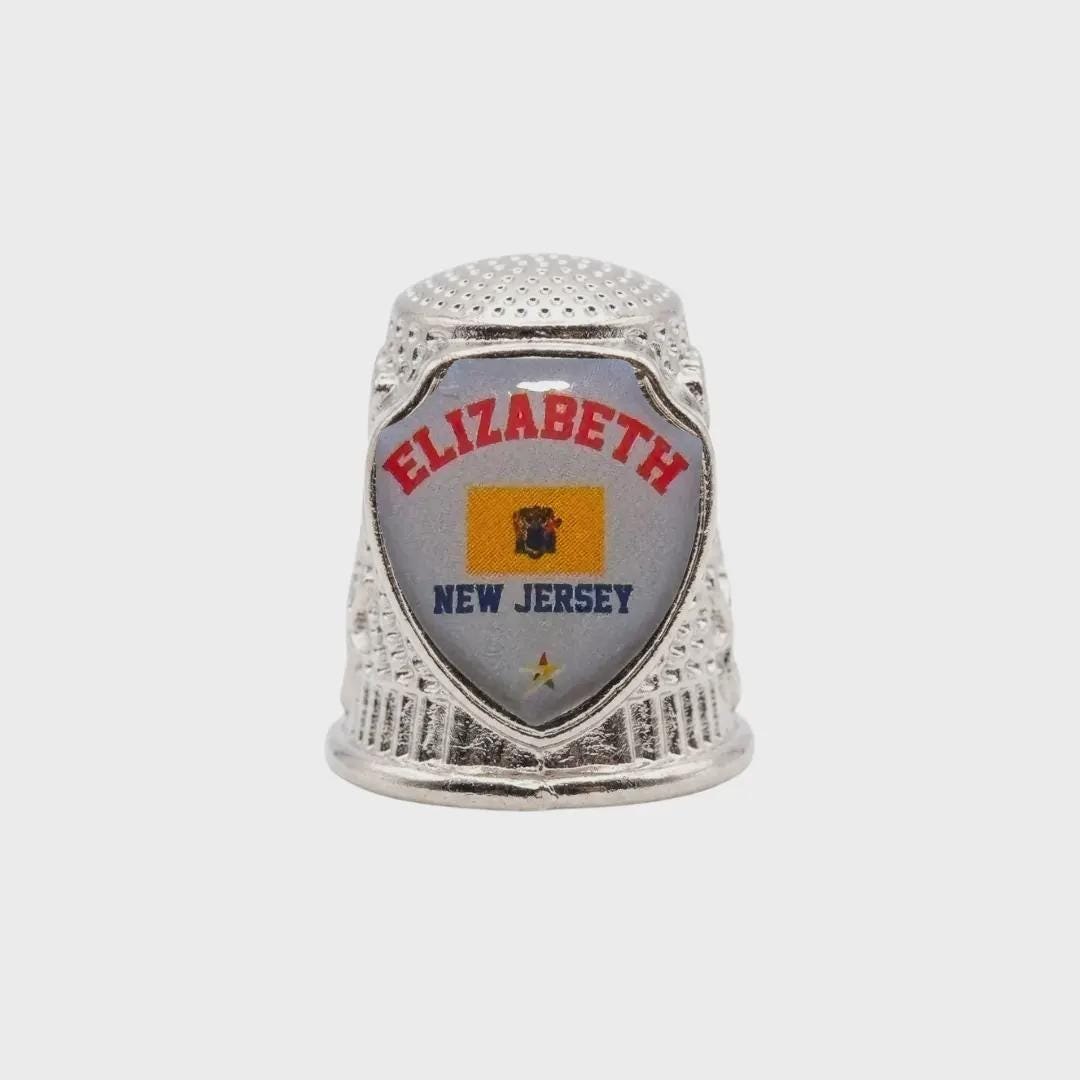 Elizabeth New Jersey Collectible Souvenir Metal Zinc Thimble