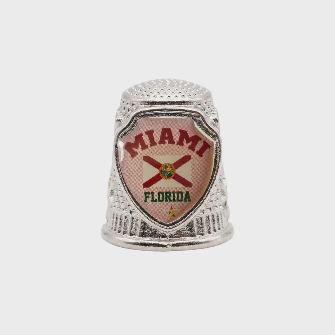 Miami Florida Collectible Souvenir Metal Zinc Thimble
