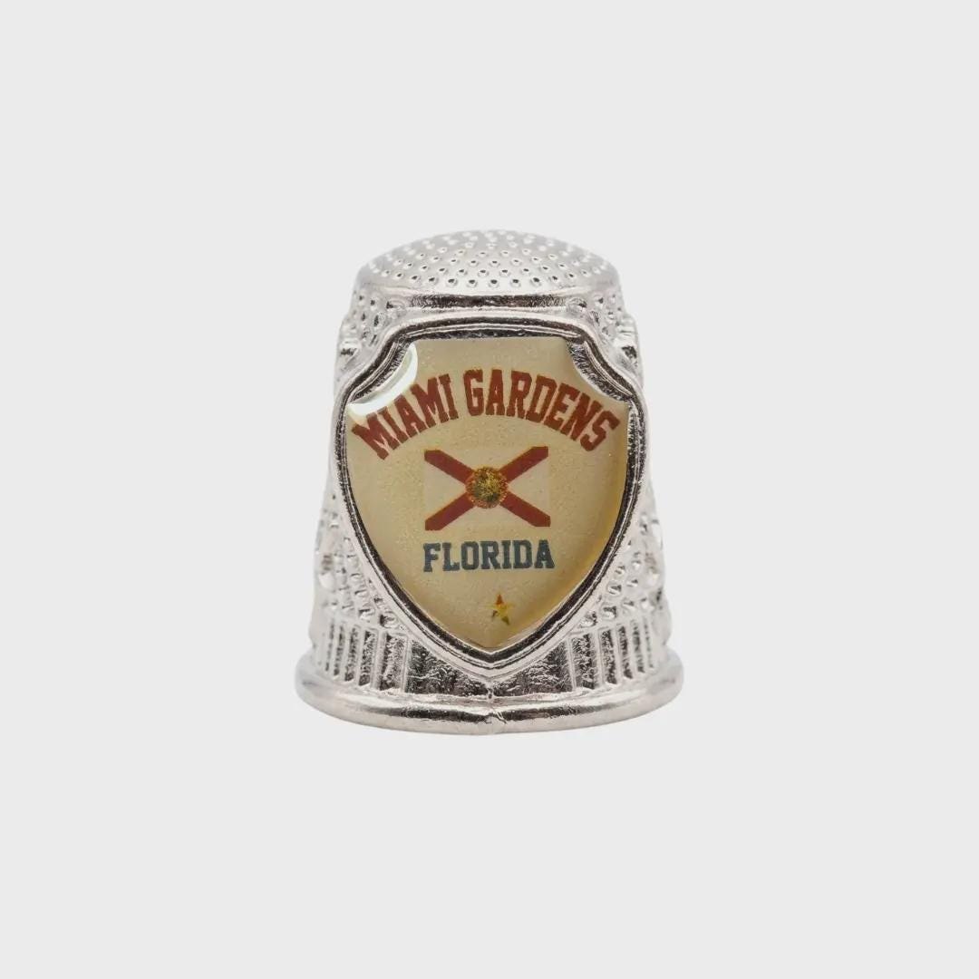 Miami Gardens Florida Collectible Souvenir Metal Zinc Thimble