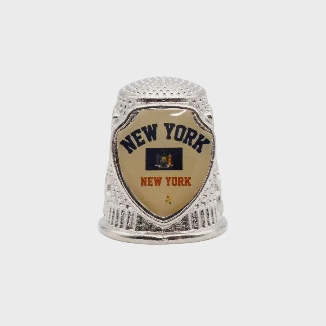 New York New York Collectible Souvenir Metal Zinc Thimble
