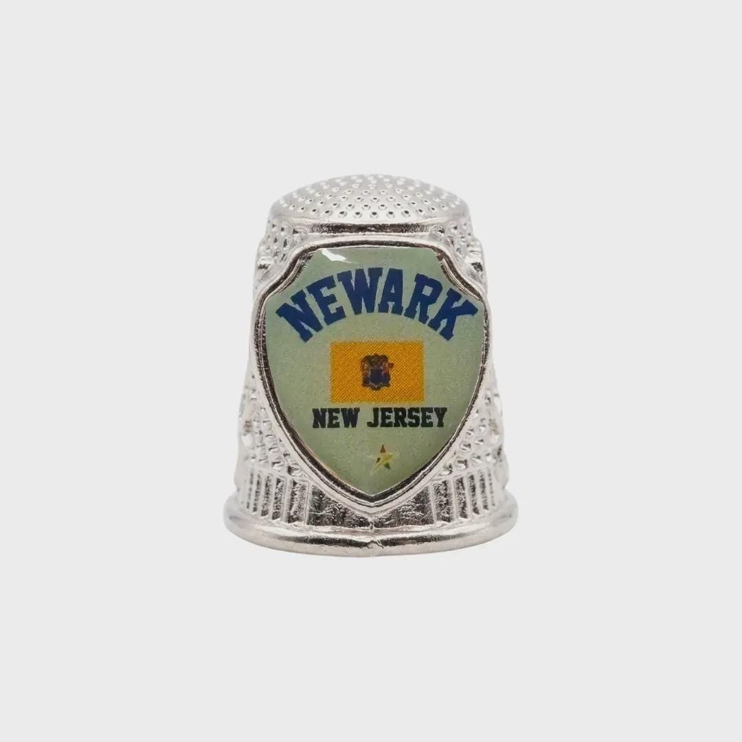 Newark New Jersey Collectible Souvenir Metal Zinc Thimble