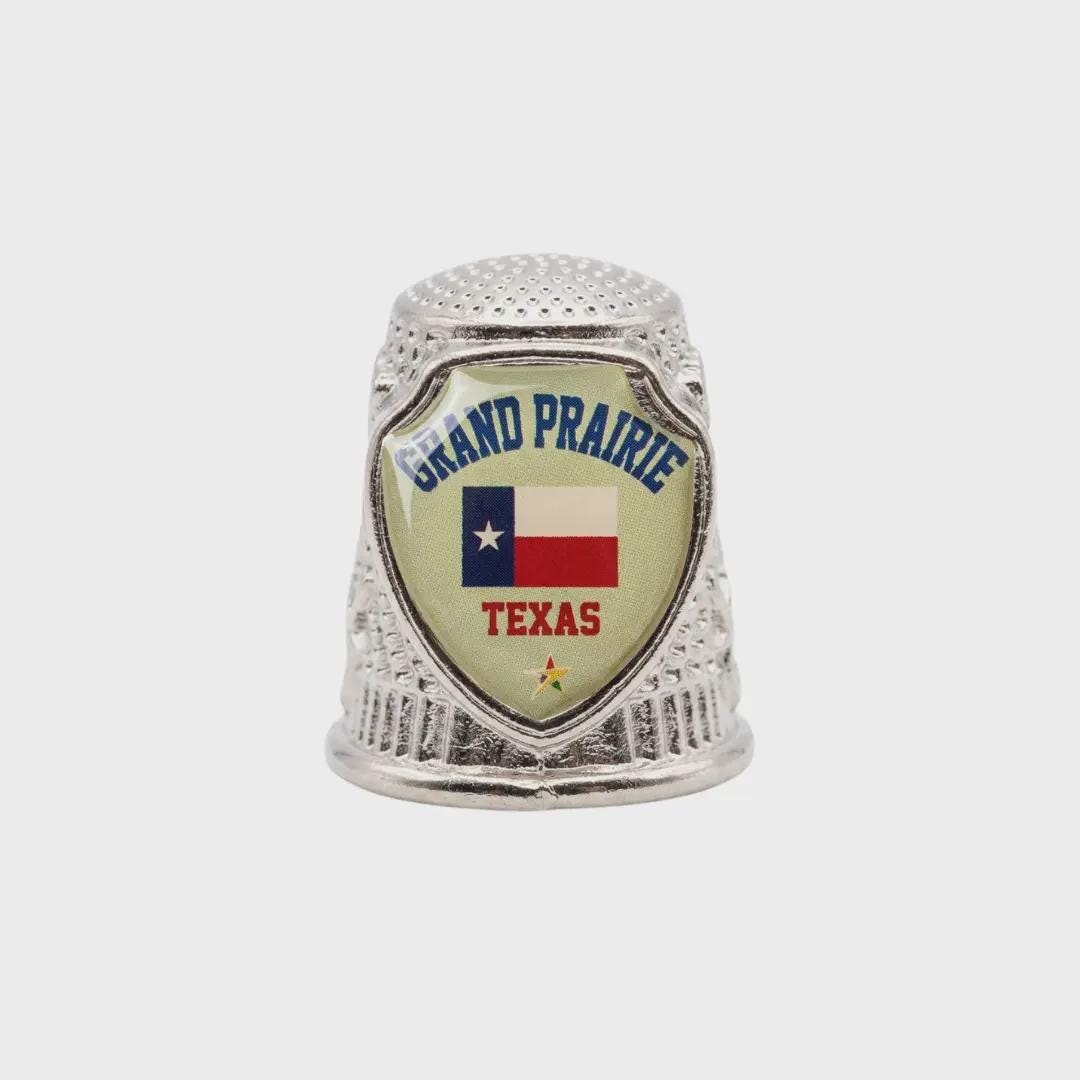 Grand Prairie - Texas Collectible Souvenir Metal Zinc Thimble