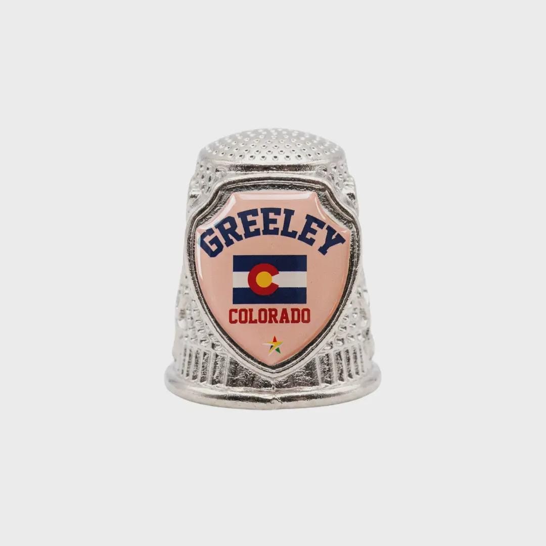 Greeley Colorado Collectible Souvenir Metal Zinc Thimble