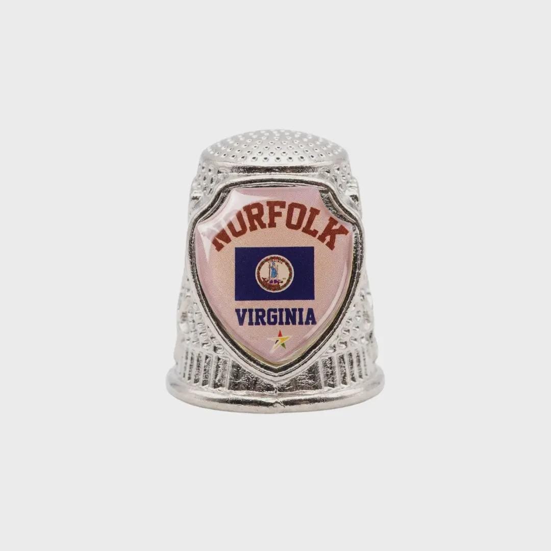 Norfolk Virginia Collectible Souvenir Metal Zinc Thimble