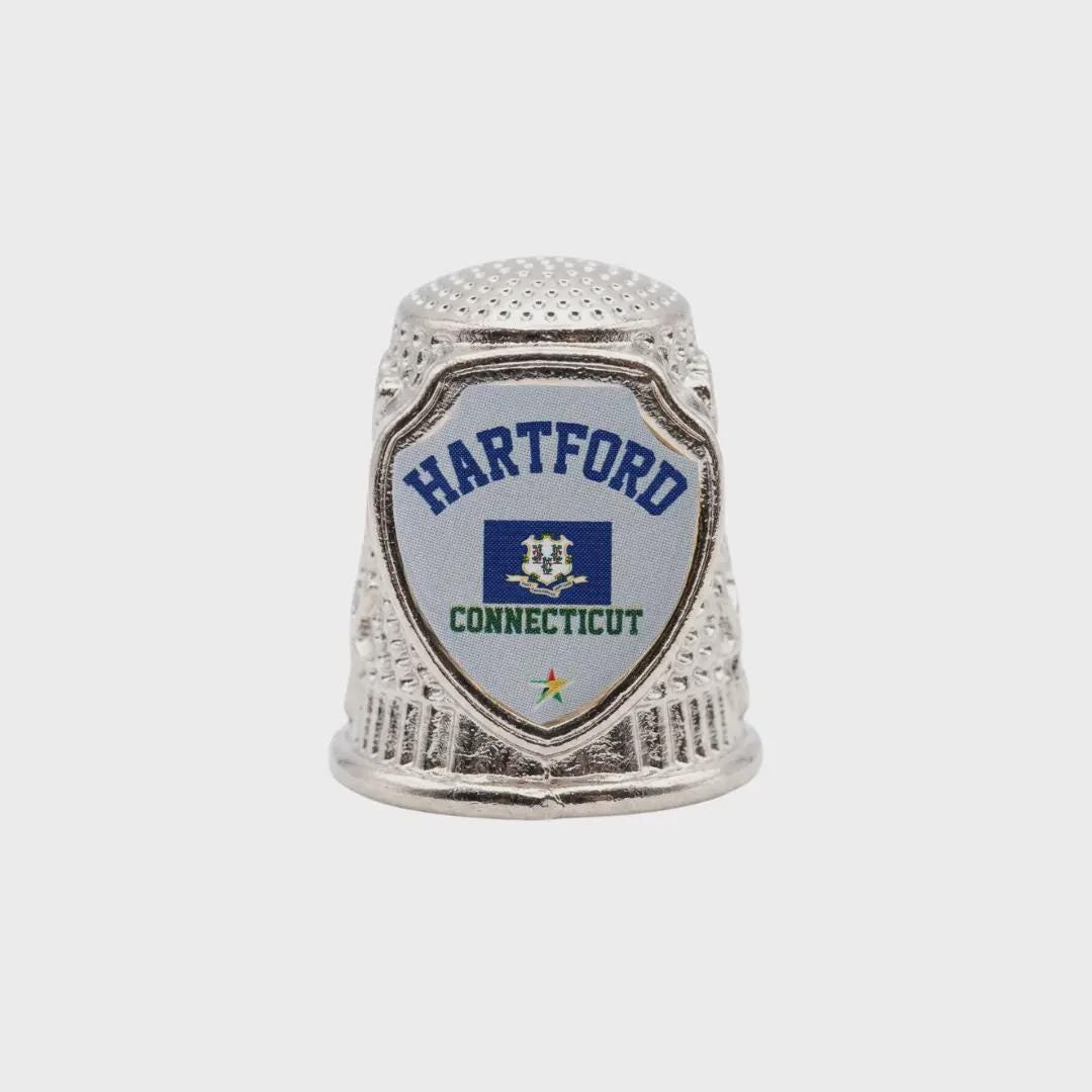 Hartford Connecticut Collectible Souvenir Metal Zinc Thimble