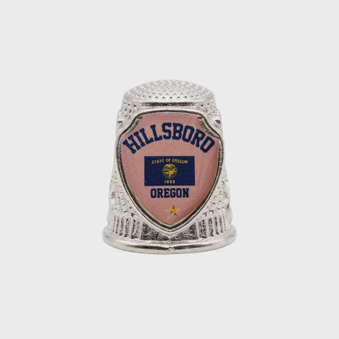 Hillsboro Oregon Collectible Souvenir Metal Zinc Thimble