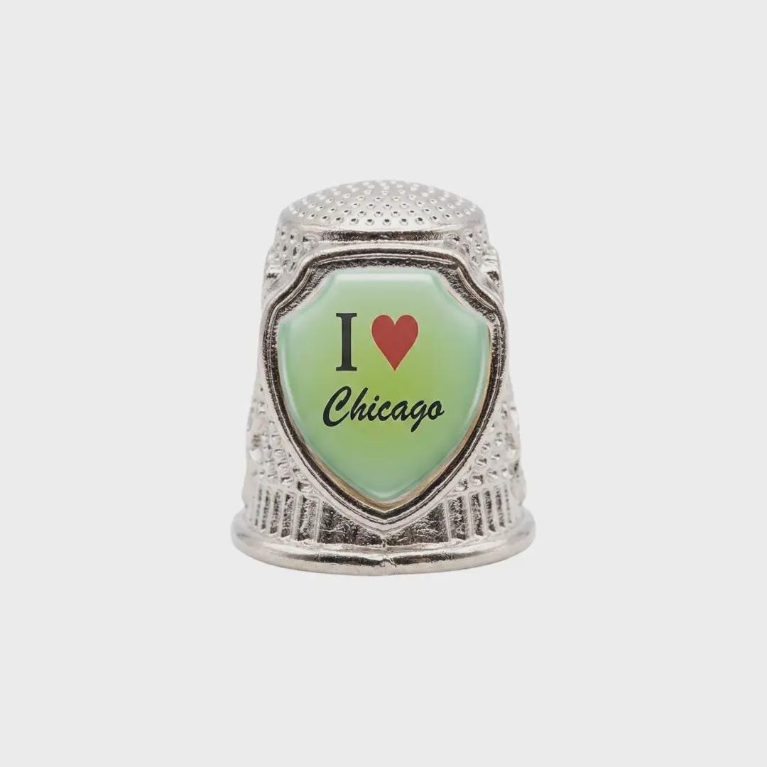 I Love Chicago Collectible Souvenir Metal Zinc Thimble