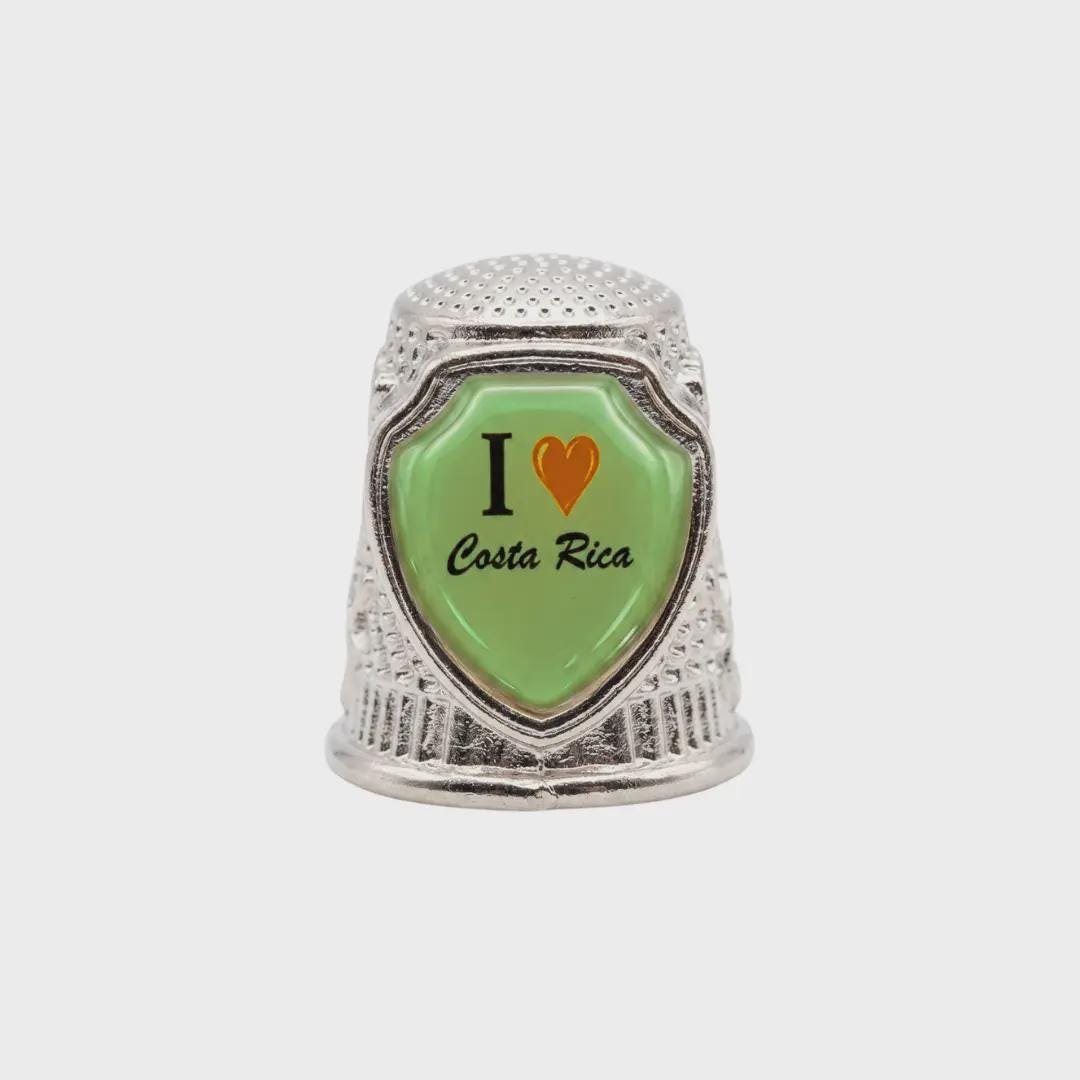 I Love Costa Rica Collectible Souvenir Metal Zinc Thimble