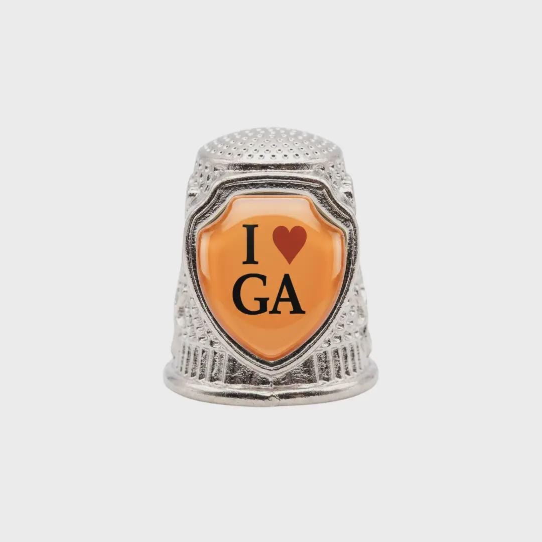 I Love GA Collectible Souvenir Metal Zinc Thimble