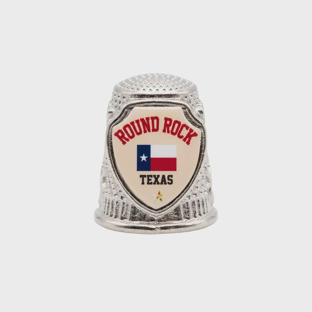 Round Rock Texas Collectible Souvenir Metal Zinc Thimble