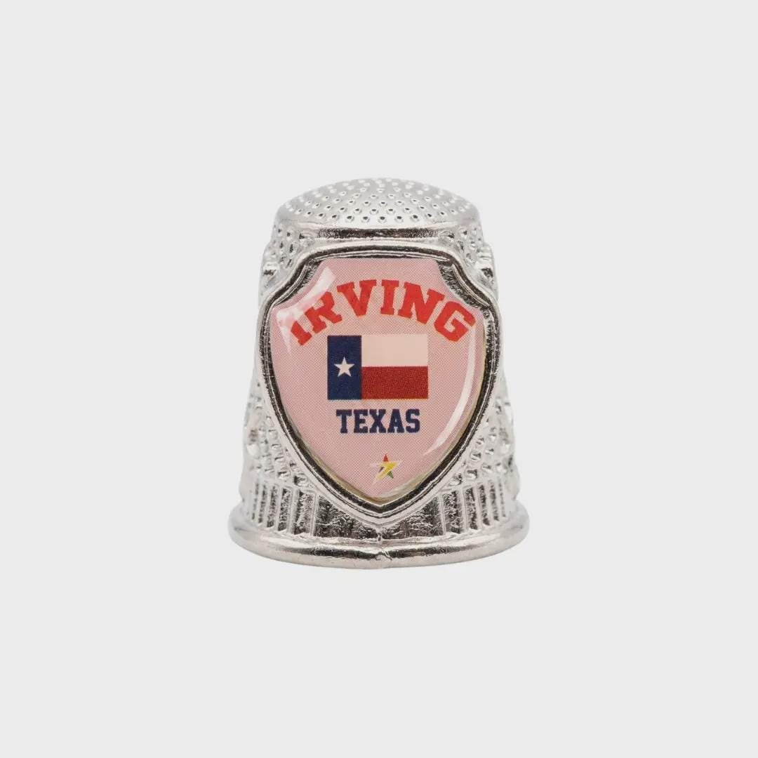 Irving - Texas Collectible Souvenir Metal Zinc Thimble