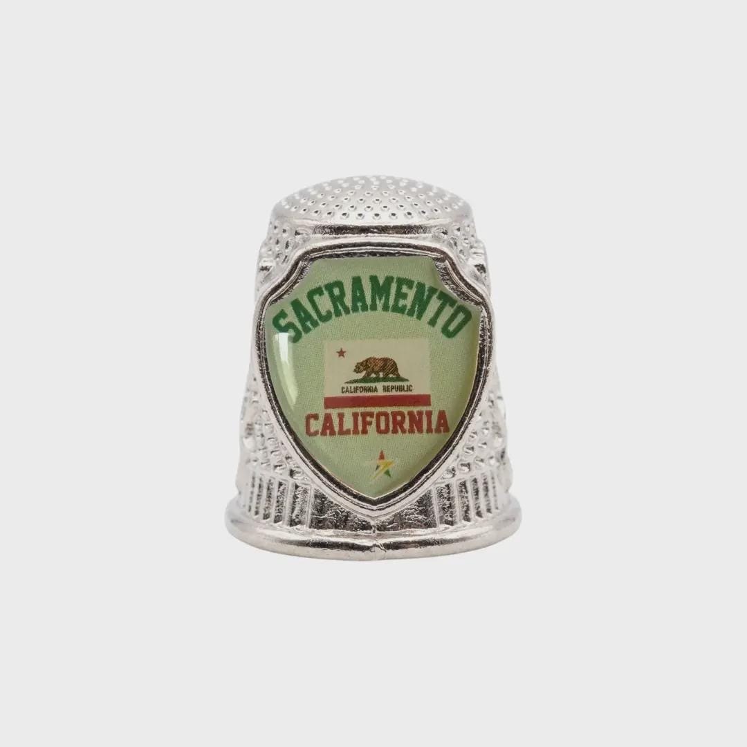 Sacramento California Collectible Souvenir Metal Zinc Thimble