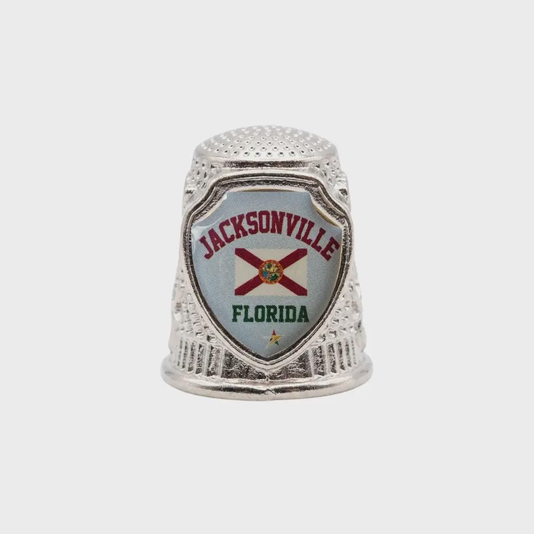 Jacksonville Florida Collectible Souvenir Metal Zinc Thimble