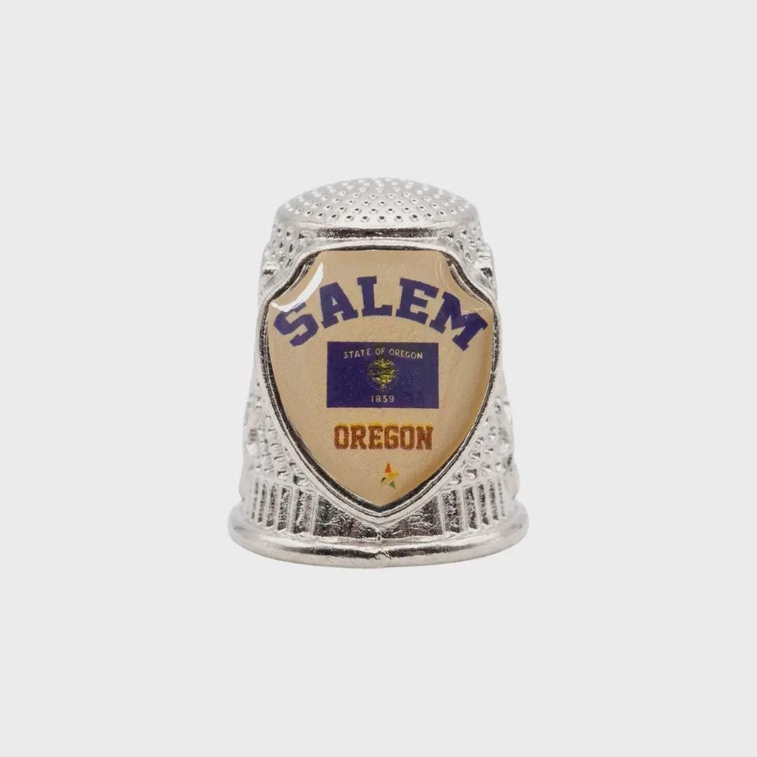 Salem Oregon Collectible Souvenir Metal Zinc Thimble