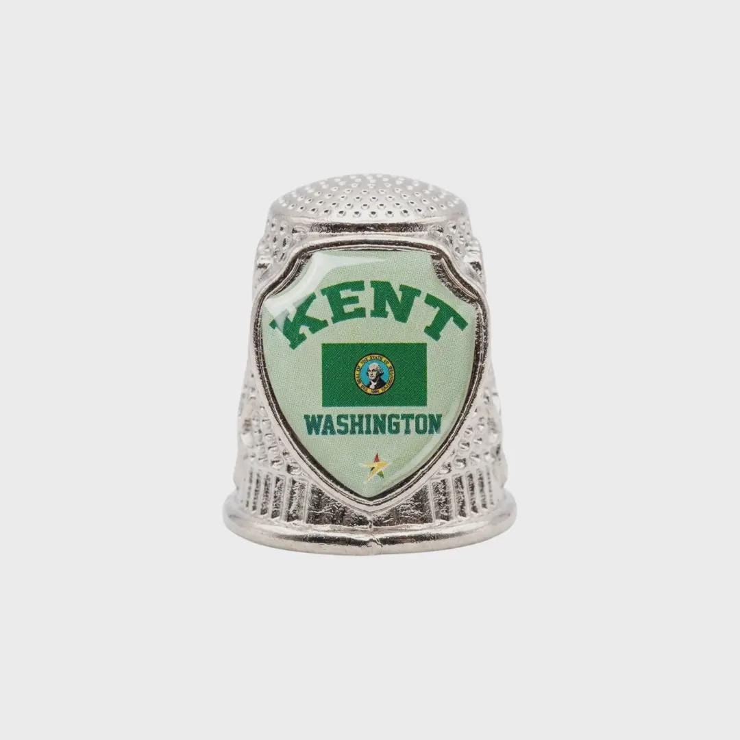 Kent Washington Collectible Souvenir Metal Zinc Thimble