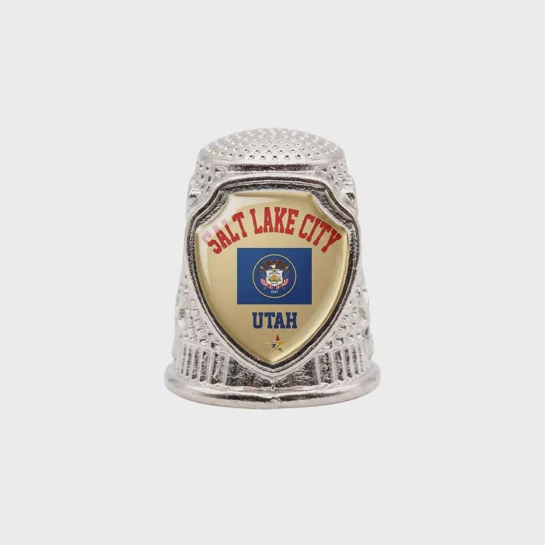 Salt Lake City Utah Collectible Souvenir Metal Zinc Thimble
