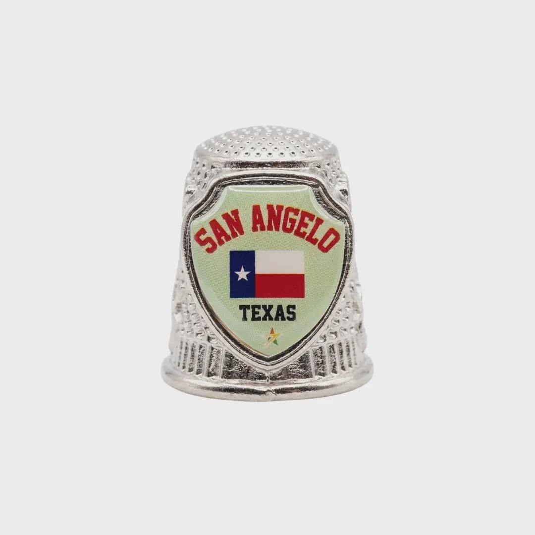 San Angelo Texas Collectible Souvenir Metal Zinc Thimble