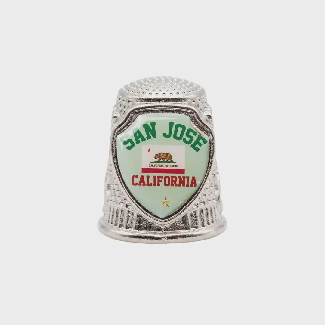 San Jose California Collectible Souvenir Metal Zinc Thimble