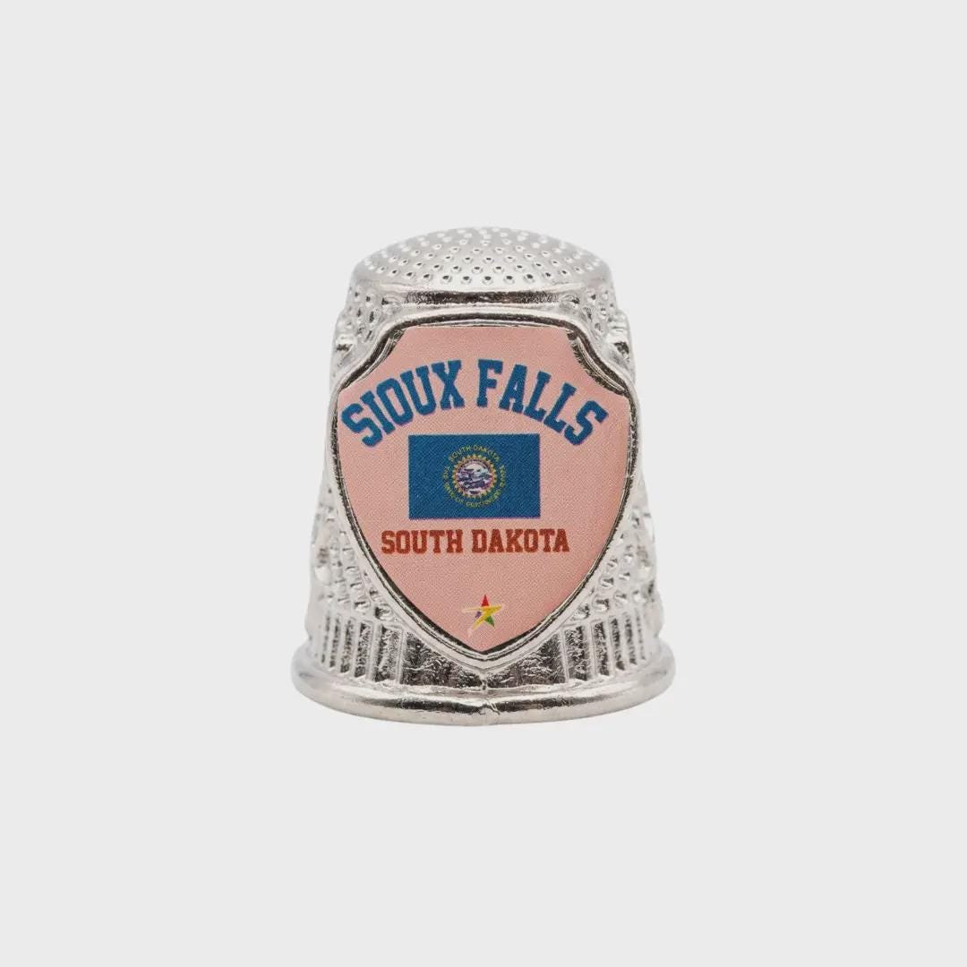 Sioux Falls South Dakota Souvenir Metal Zinc Thimble