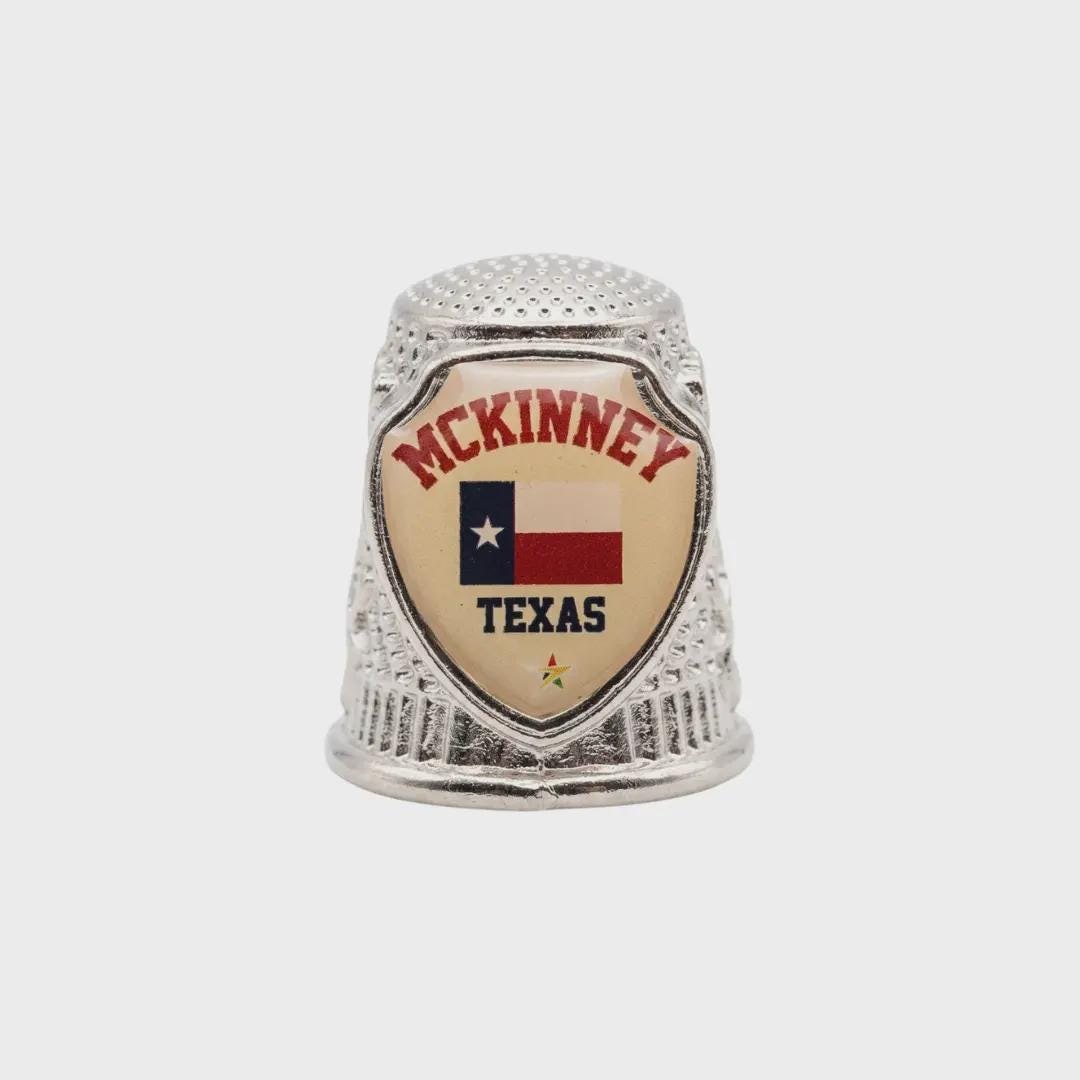 McKinney - Texas Collectible Souvenir Metal Zinc Thimble