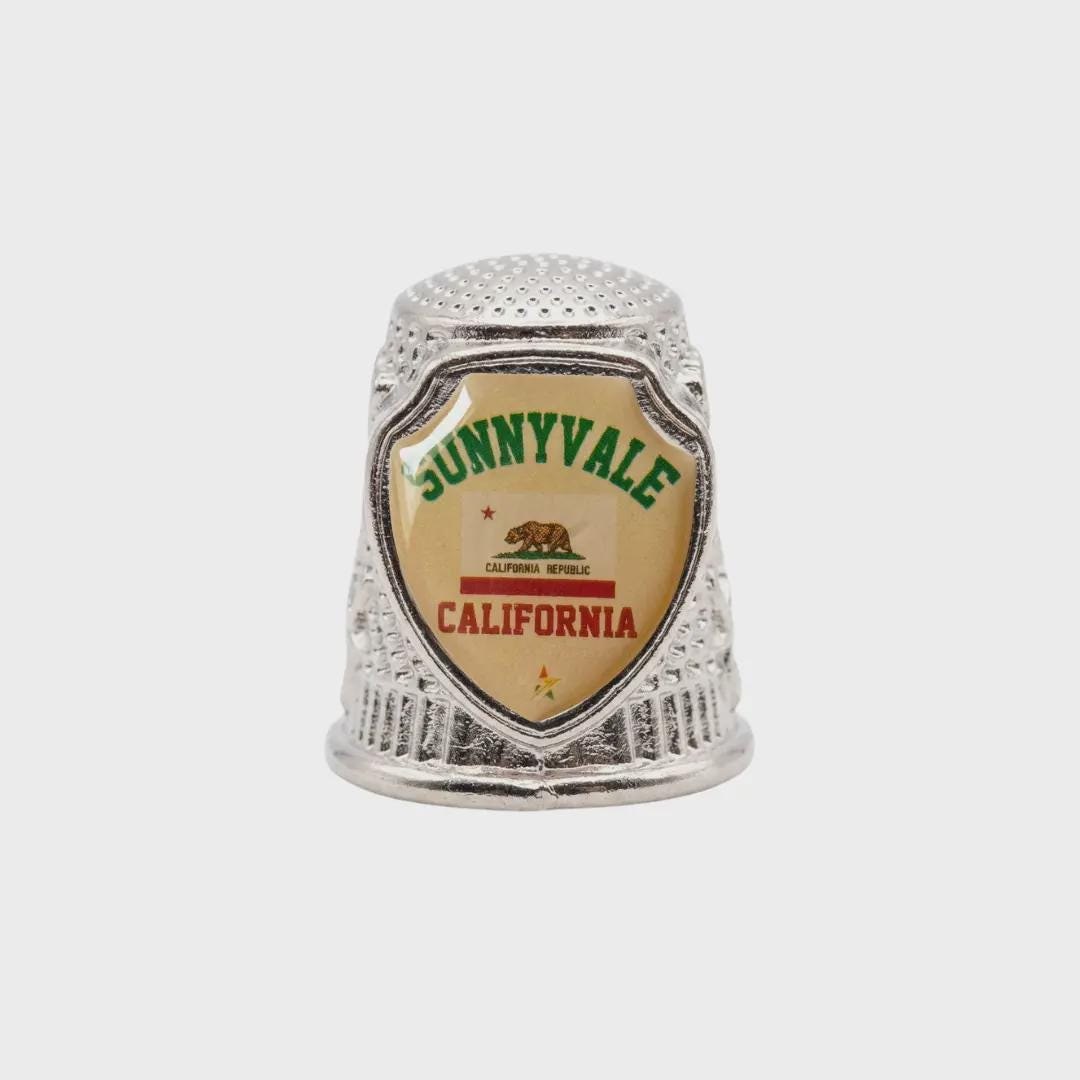 Sunnyvale California Collectible Souvenir Metal Zinc Thimble