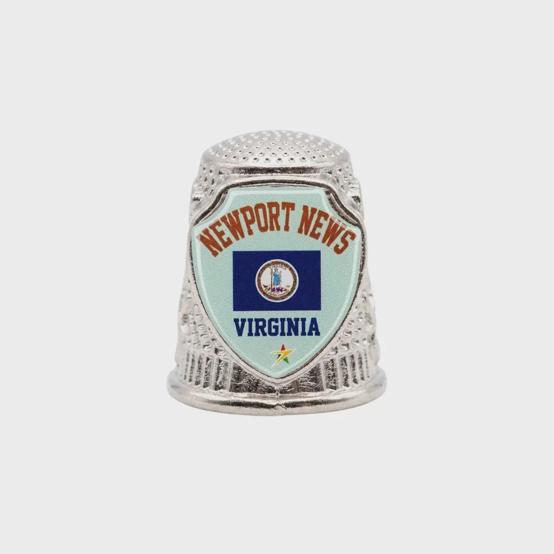 Newport News Virginia Collectible Souvenir Metal Zinc Thimble