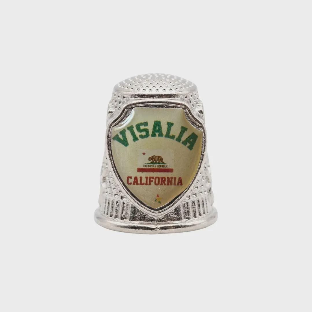 Visalia California Collectible Souvenir Metal Zinc Thimble