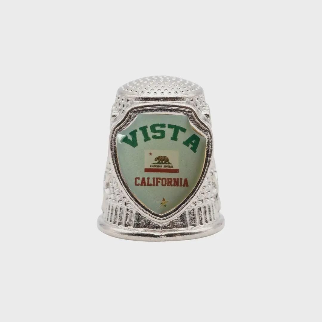 Vista California Collectible Souvenir Metal Zinc Thimble