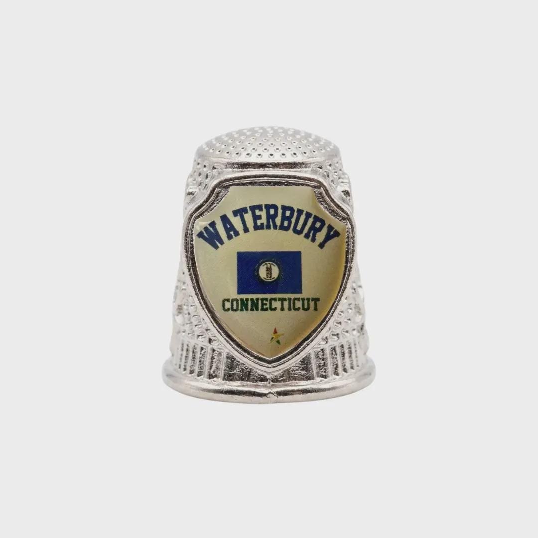 Waterbury Connecticut Souvenir Metal Zinc Thimble