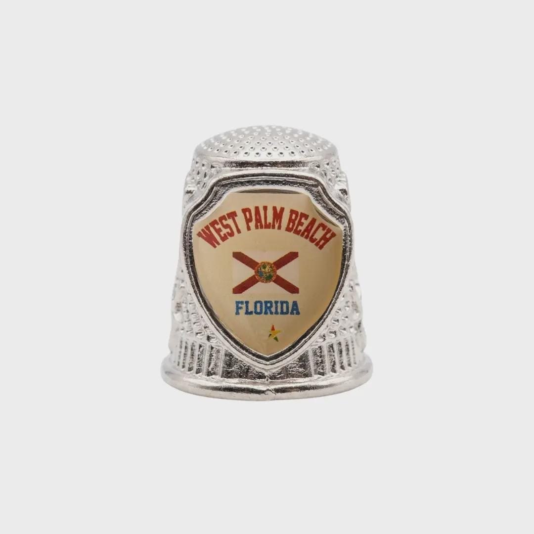 West Palm Beach Florida Souvenir Metal Zinc Thimble
