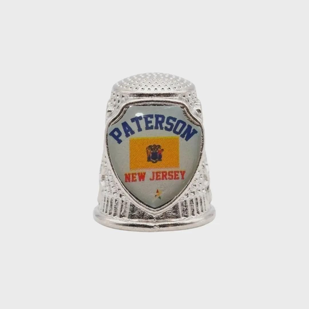 Paterson New Jersey Collectible Souvenir Metal Zinc Thimble